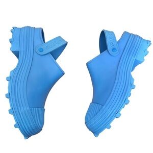 CamperLab Clogs Chunky Tractori Mules Women's Logo Strap Blue Size 37